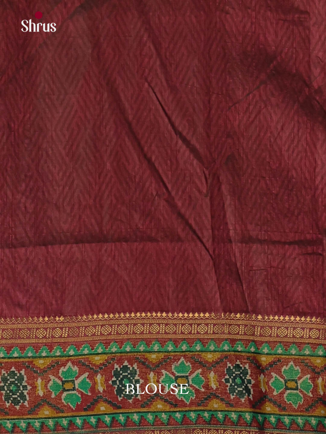 Green & Maroon- Semi Patola Saree