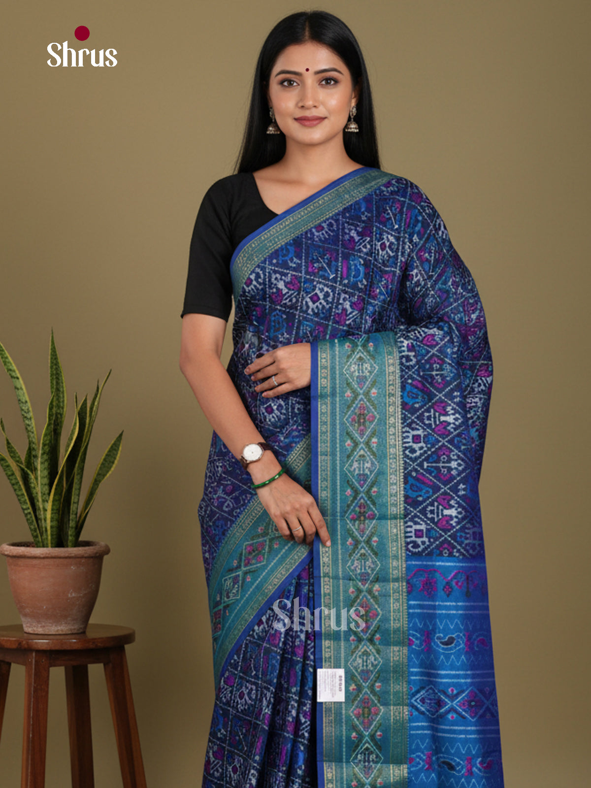 Blue - Semi Patola Saree