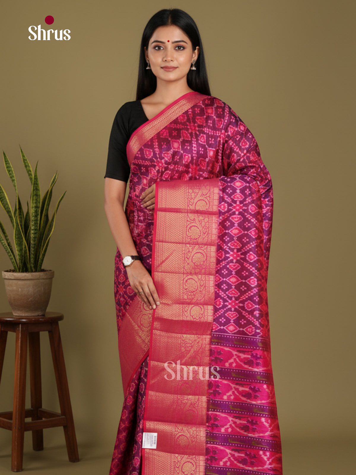 Purple & Pink - Semi Patola Saree