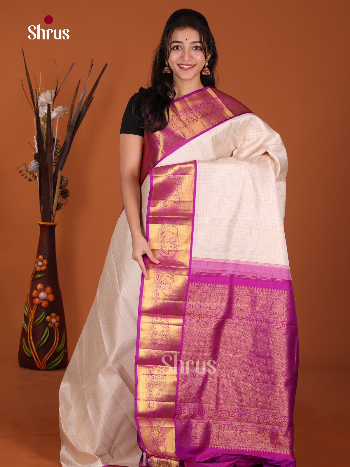 DKS22238 - Kanchipuram Korvai Plain Saree