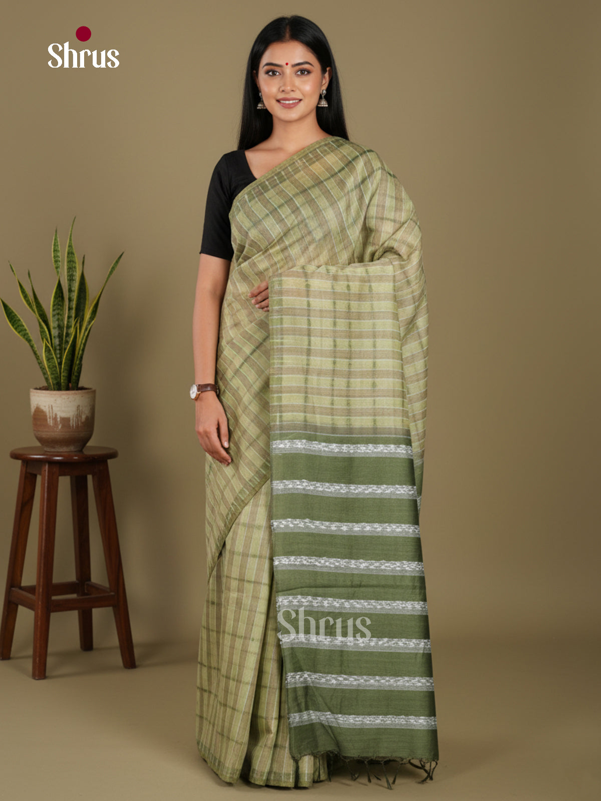 Green - Shibori Saree