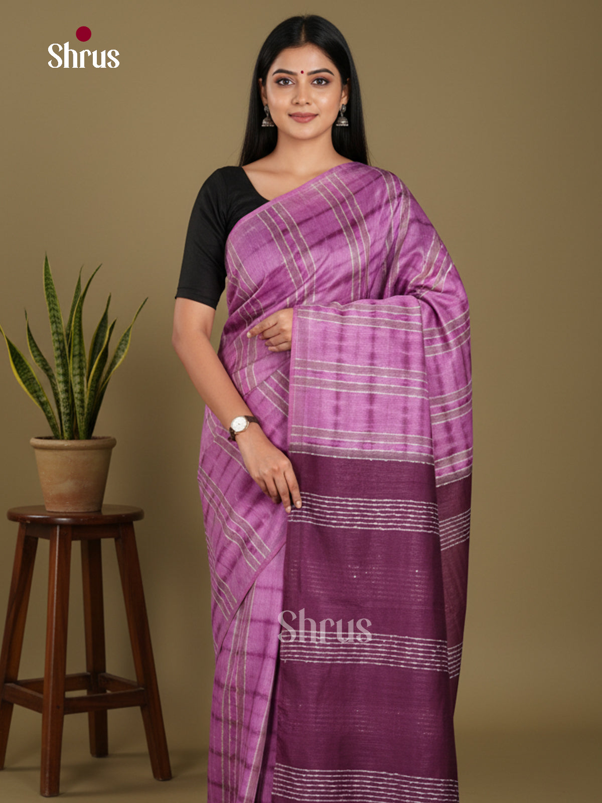 Purple & Violet - Shibori Saree