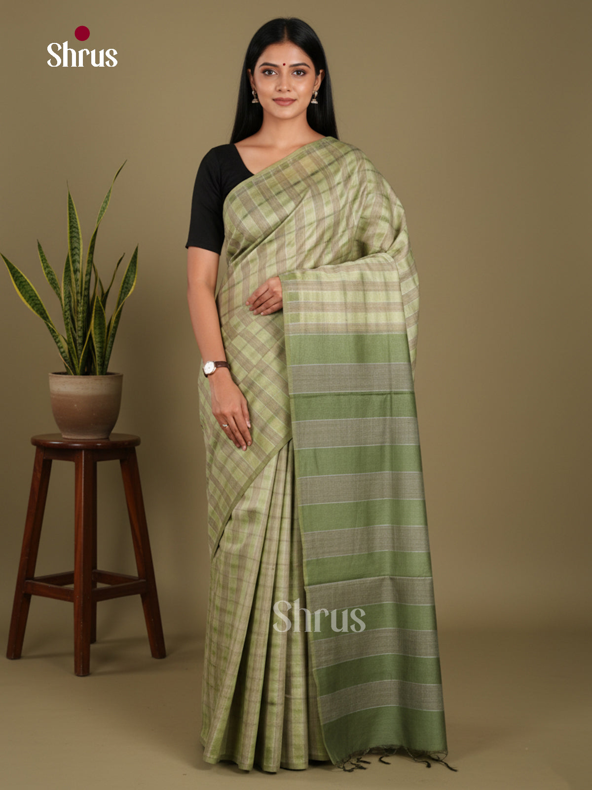 Pastel Green - Shibori Saree
