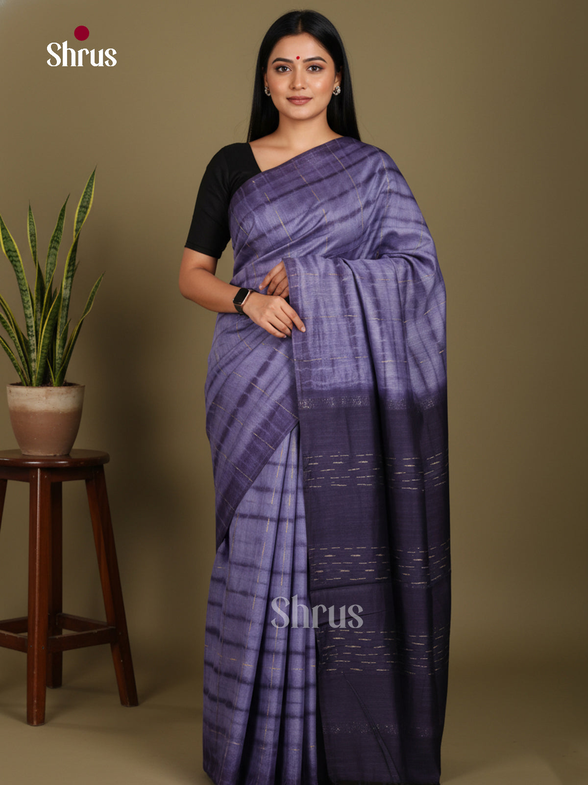 Light & Navy Blue - Shibori Saree - Shop on Shrus.com