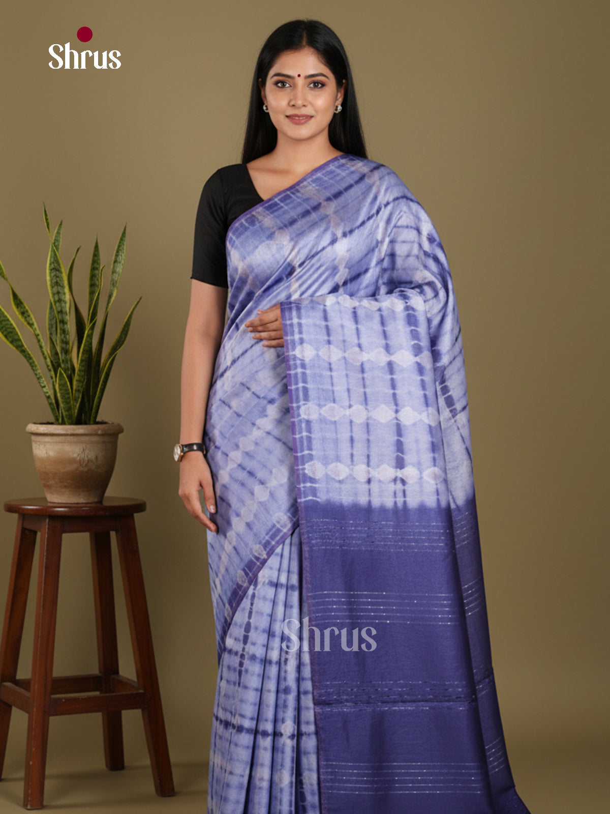 Blue & Dark Blue- Shibori Saree