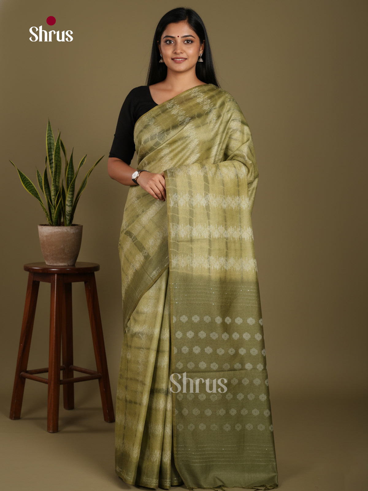 Green - Shibori Saree
