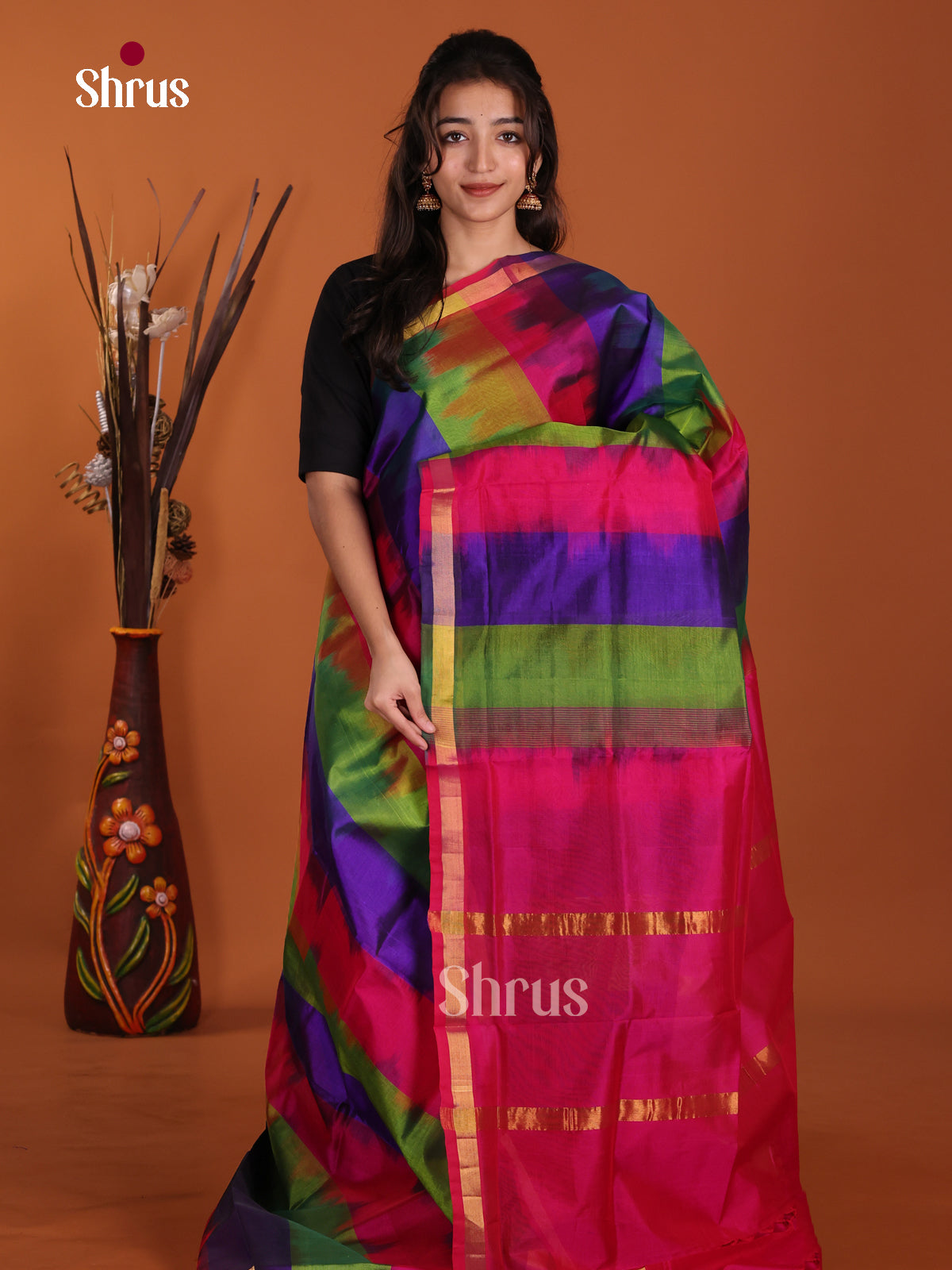 DKS24020 - Silk Cotton Saree - Shop on Shrus.com