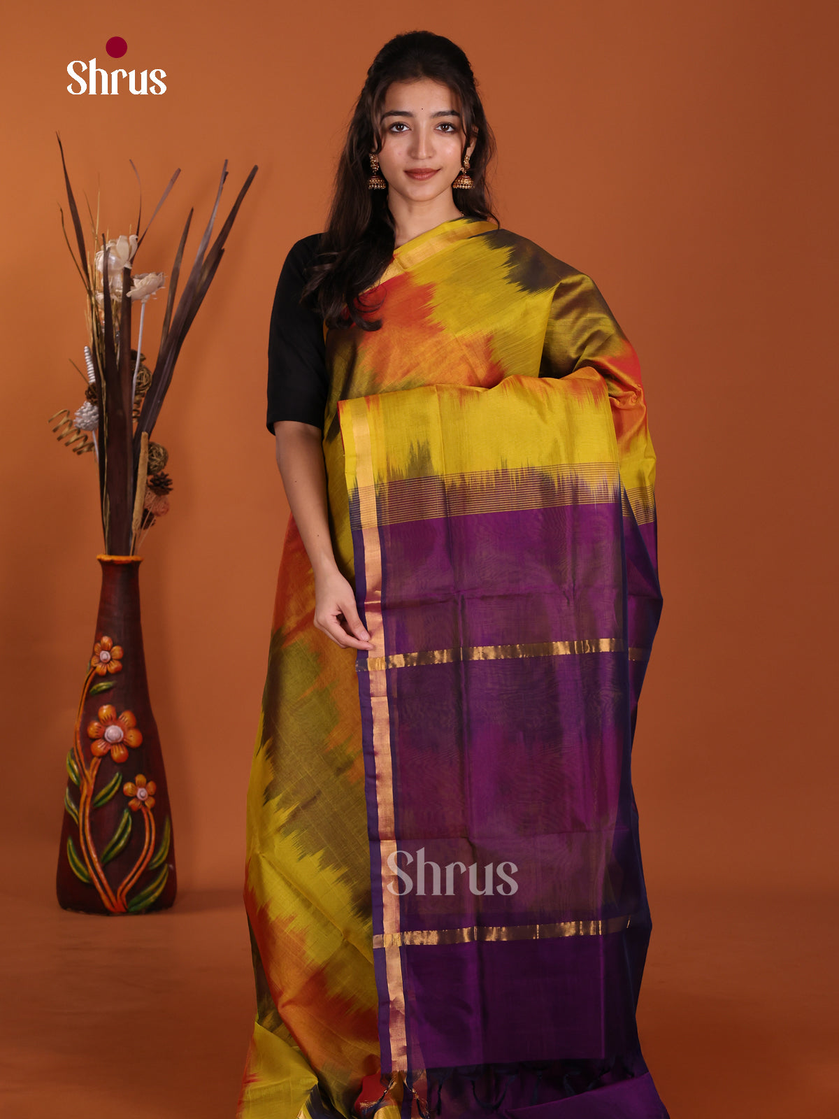 DKS24027 - Silk Cotton Saree - Shop on Shrus.com