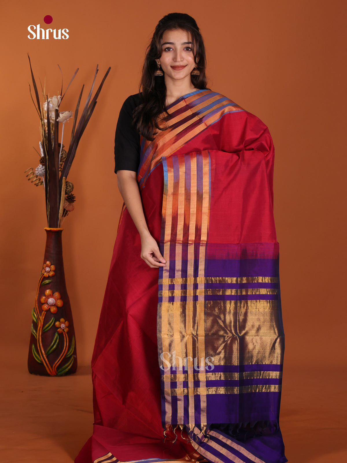DKS24038 - Silk Cotton Saree - Shop on Shrus.com