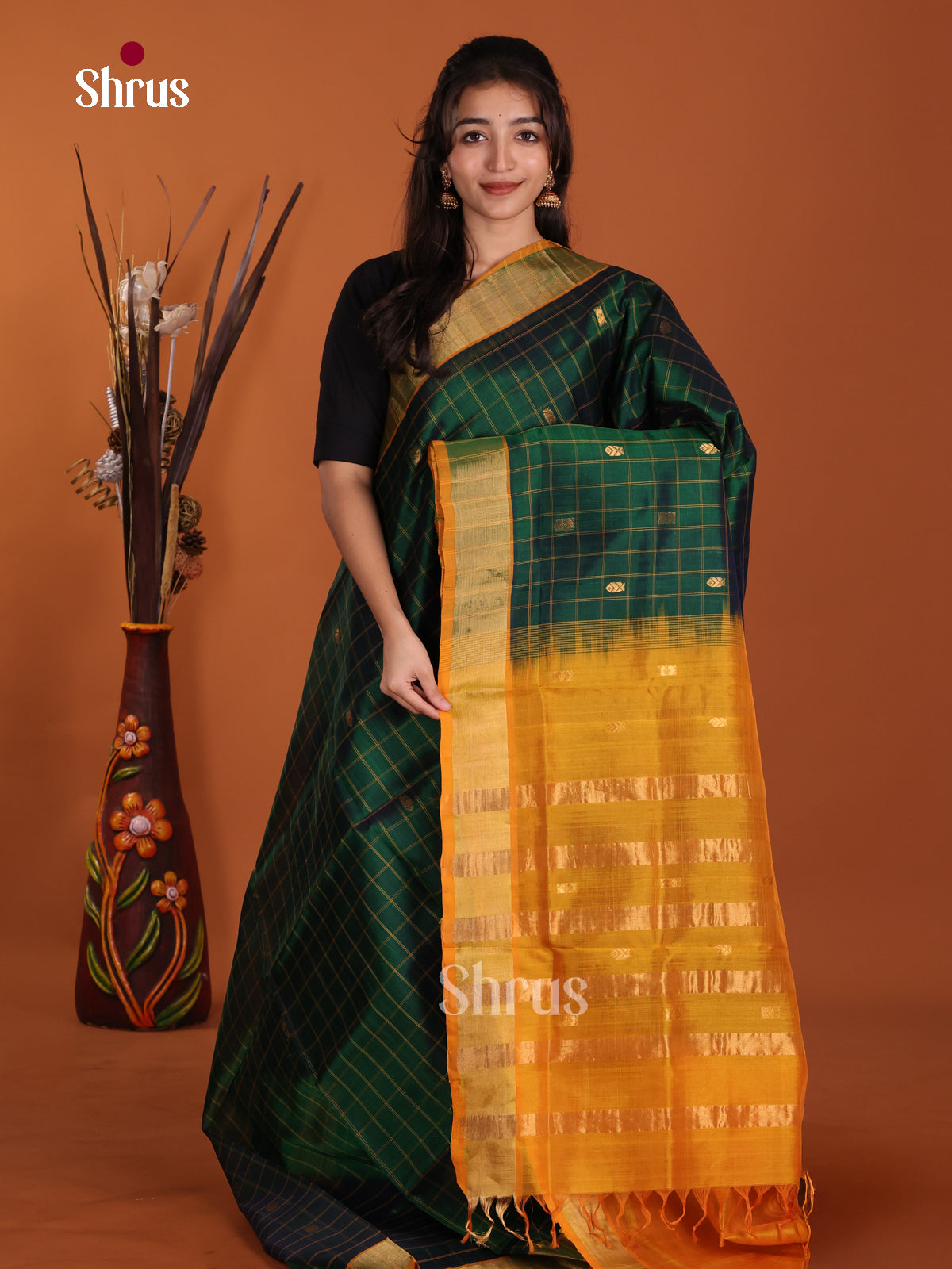 DKS24047 - Silk Cotton Saree - Shop on Shrus.com