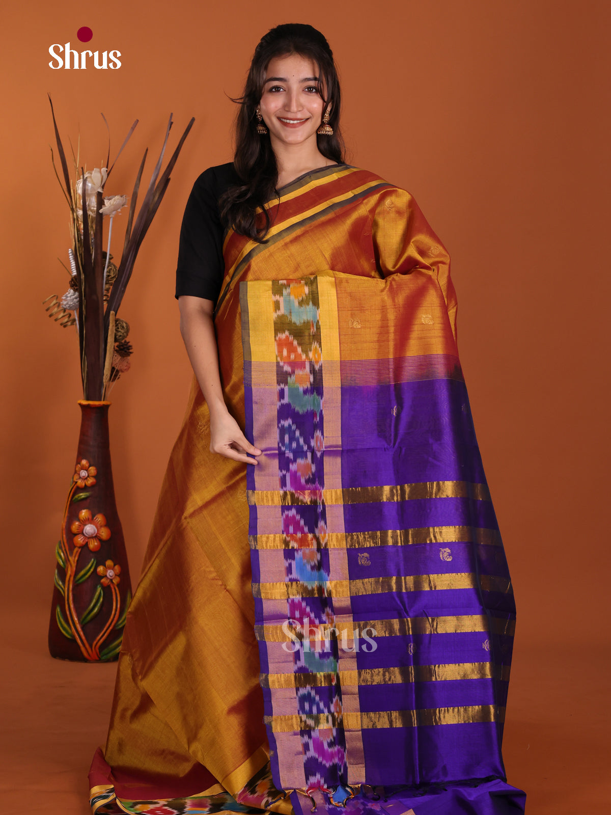 DKS24052 - Silk Cotton Saree - Shop on Shrus.com