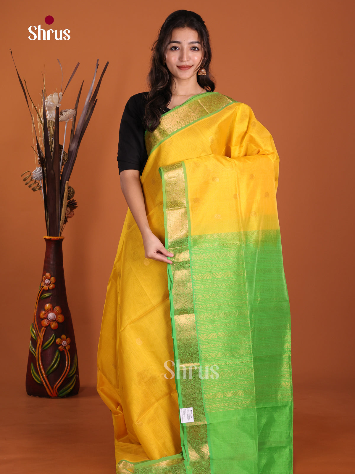 DKS24063 - Silk Cotton Saree - Shop on Shrus.com
