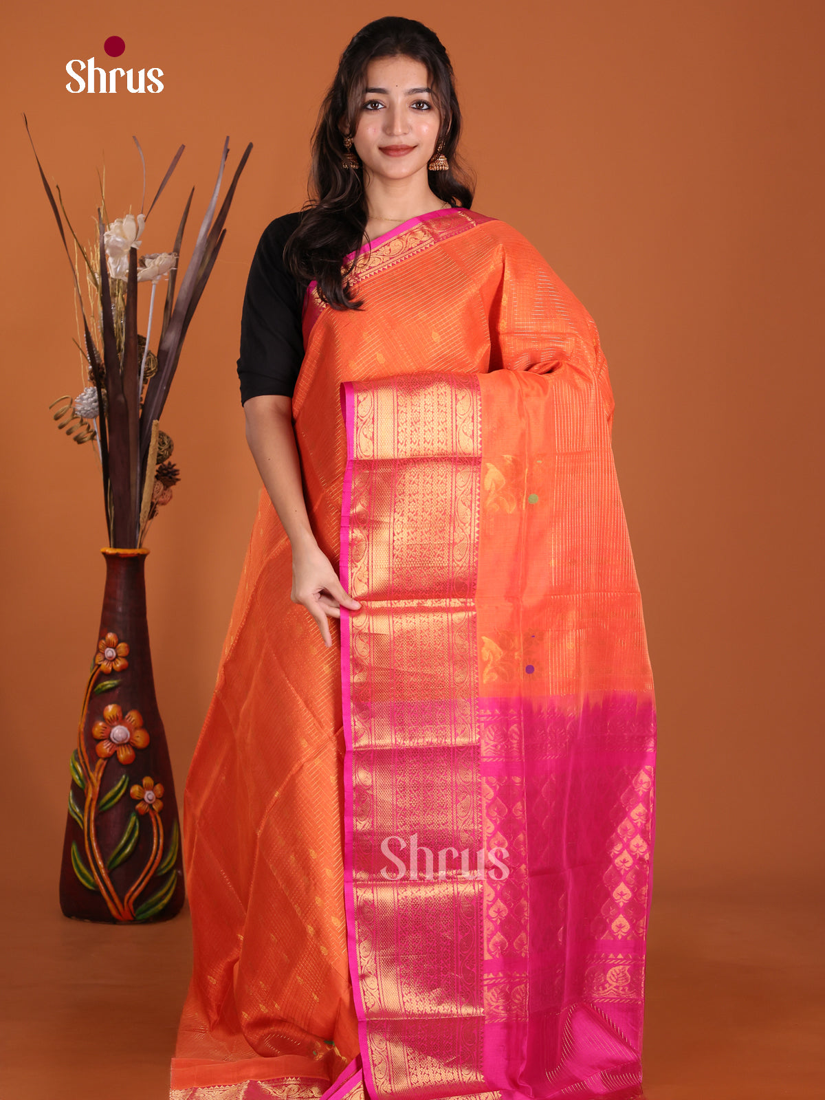 DKS24067 - Silk Cotton Saree - Shop on Shrus.com