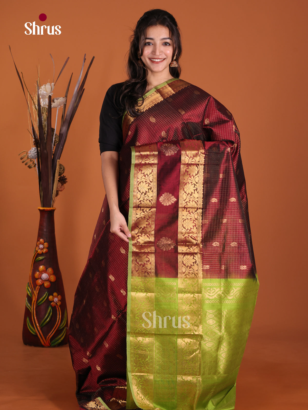 DKS24068 - Silk Cotton Saree - Shop on Shrus.com