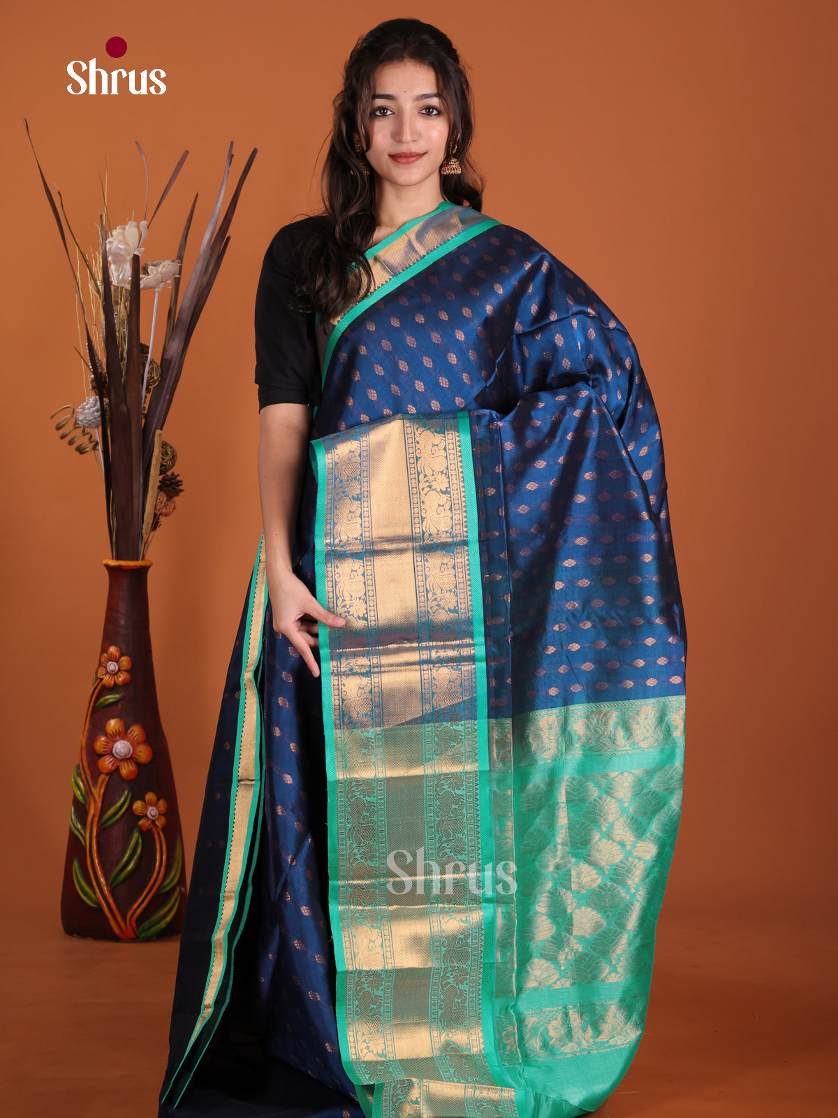 DKS24071 - Silk Cotton Saree - Shop on Shrus.com