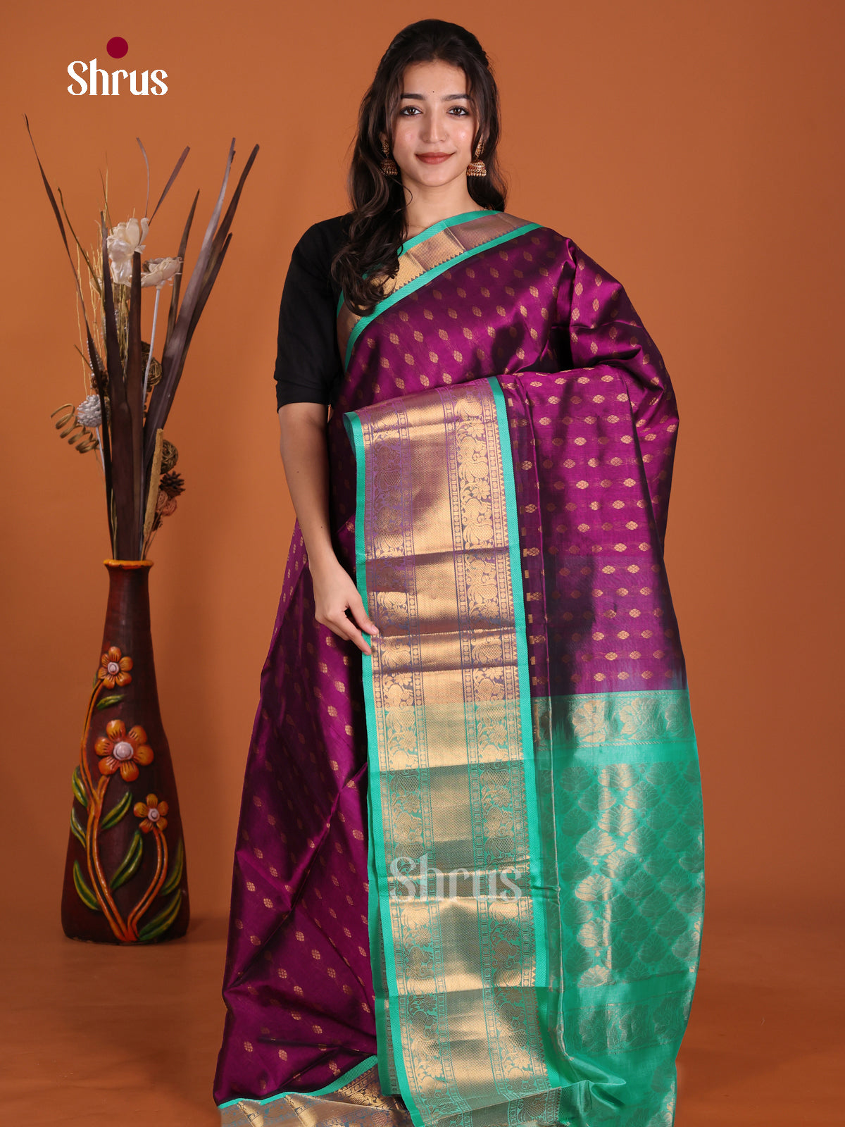DKS24072 - Silk Cotton Saree - Shop on Shrus.com