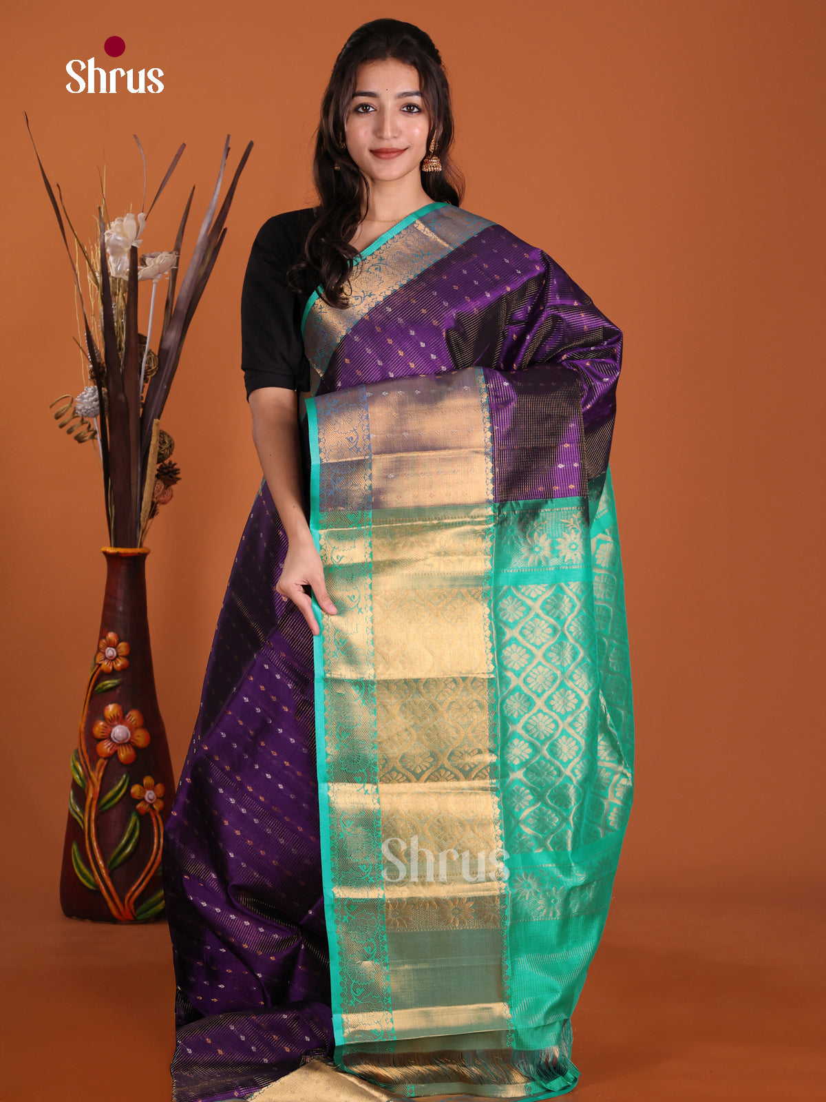 DKS24076 - Silk Cotton Saree - Shop on Shrus.com