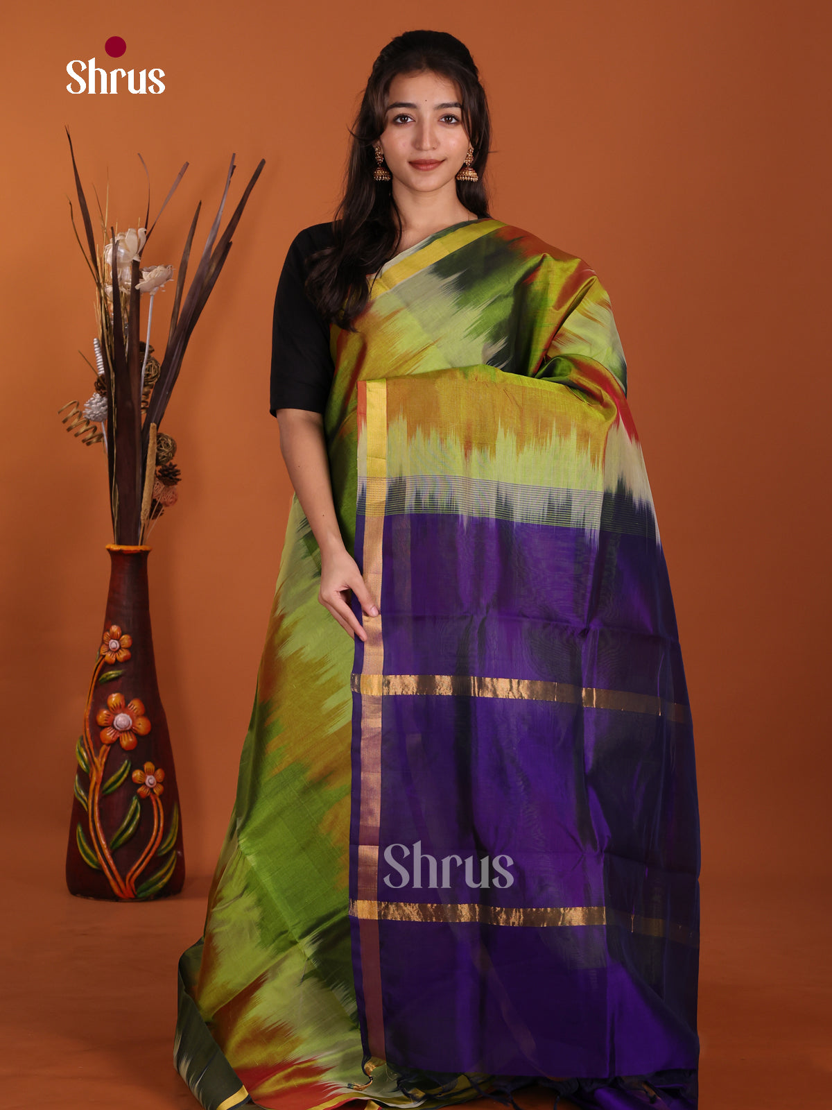 DKS24113 - Silk Cotton Saree - Shop on Shrus.com