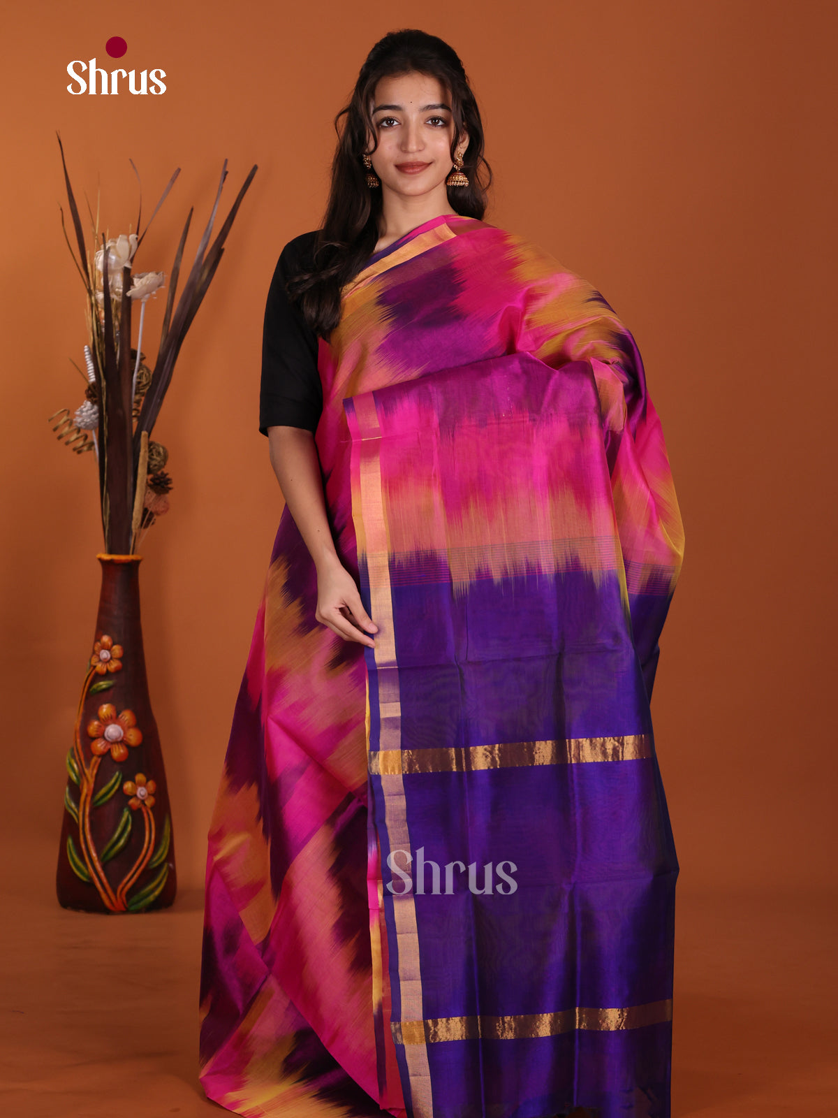 DKS24117 - Silk Cotton Saree - Shop on Shrus.com