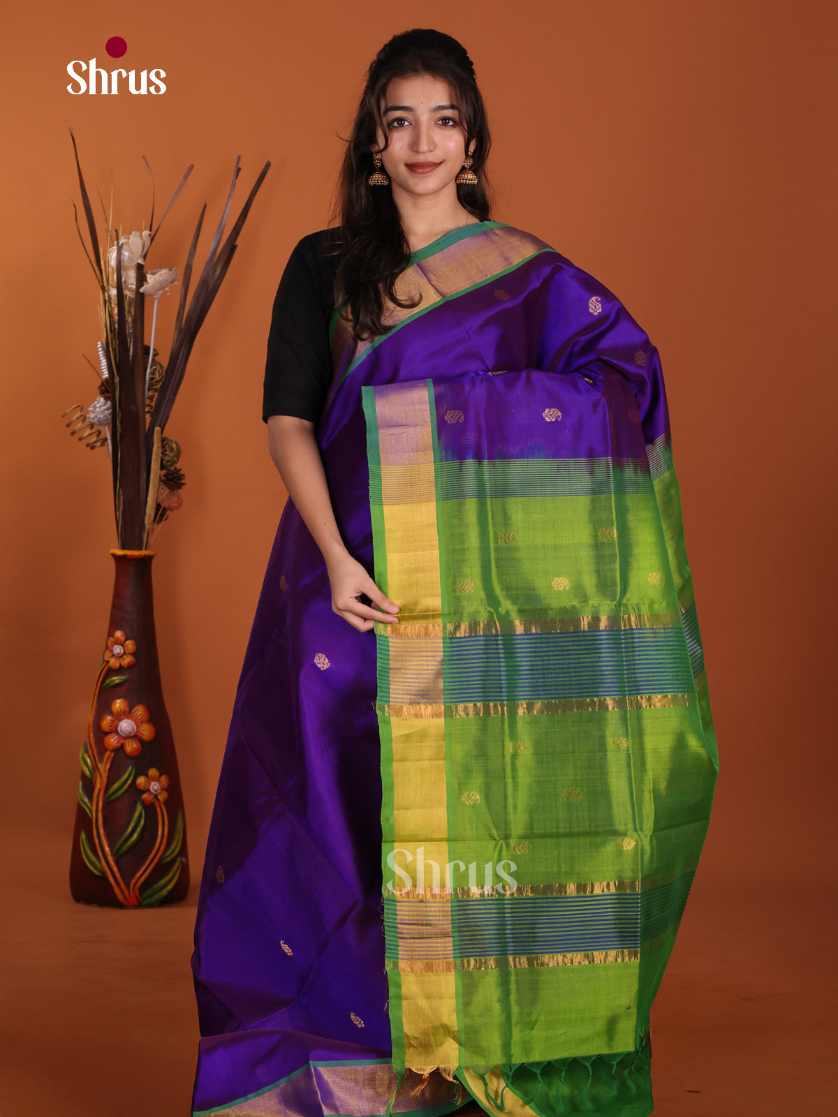DKS24121 - Silk Cotton Saree - Shop on Shrus.com