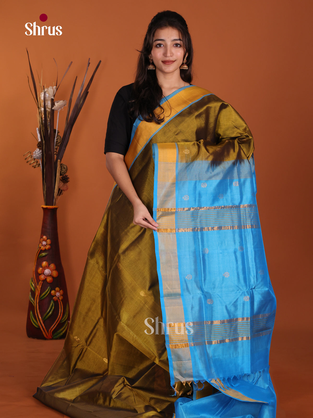DKS24124 - Silk Cotton Saree - Shop on Shrus.com