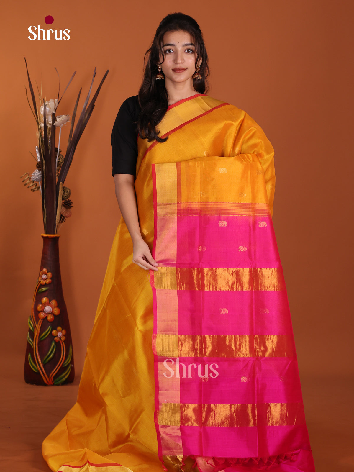 DKS24128 - Silk Cotton Saree - Shop on Shrus.com