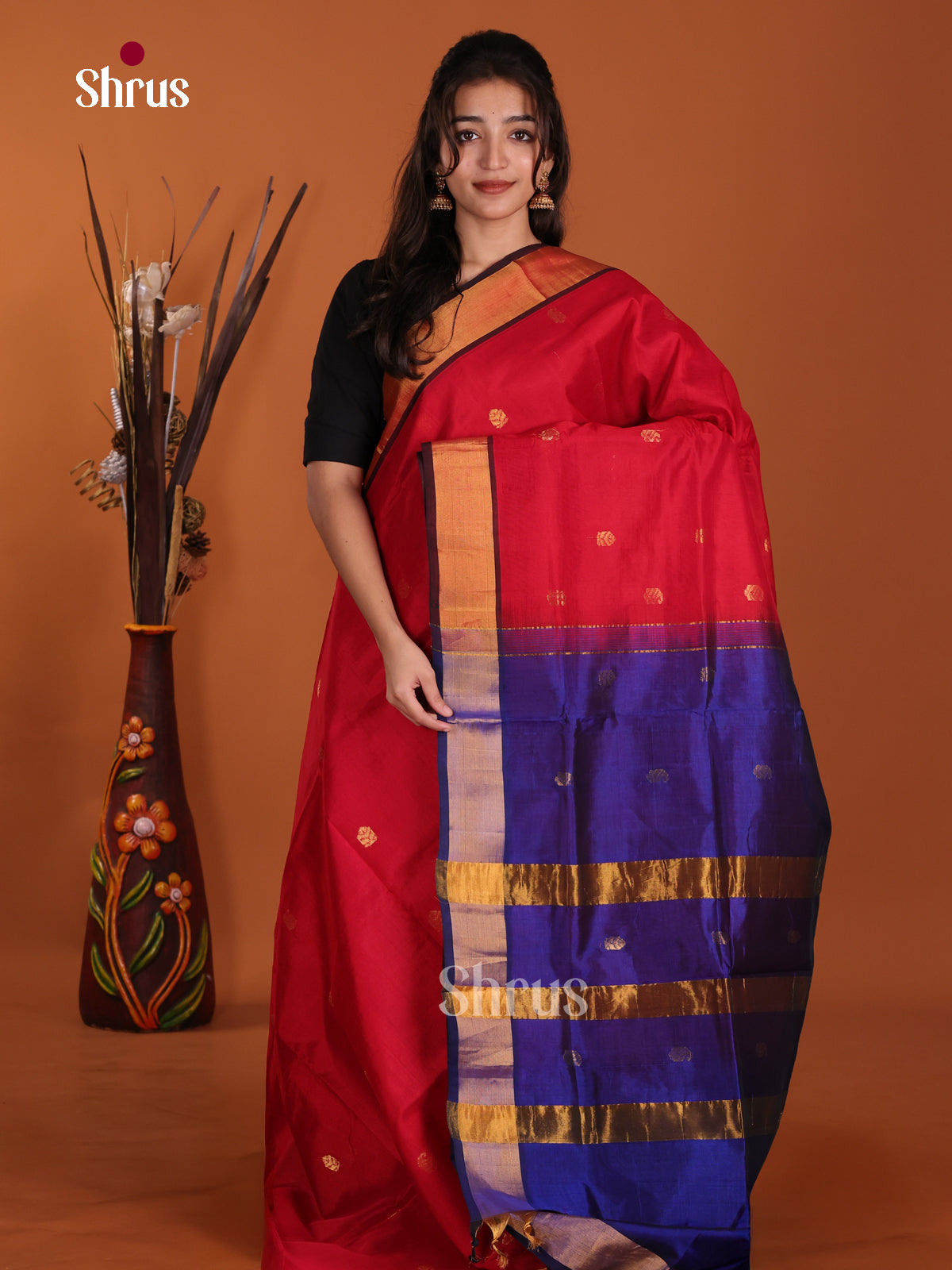 DKS24131 - Silk Cotton Saree - Shop on Shrus.com