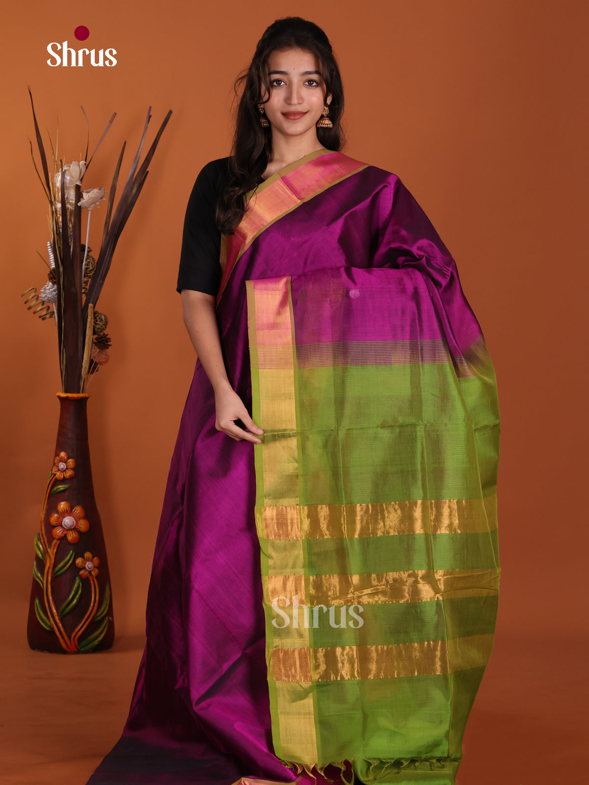 DKS24143 - Silk Cotton Saree - Shop on Shrus.com