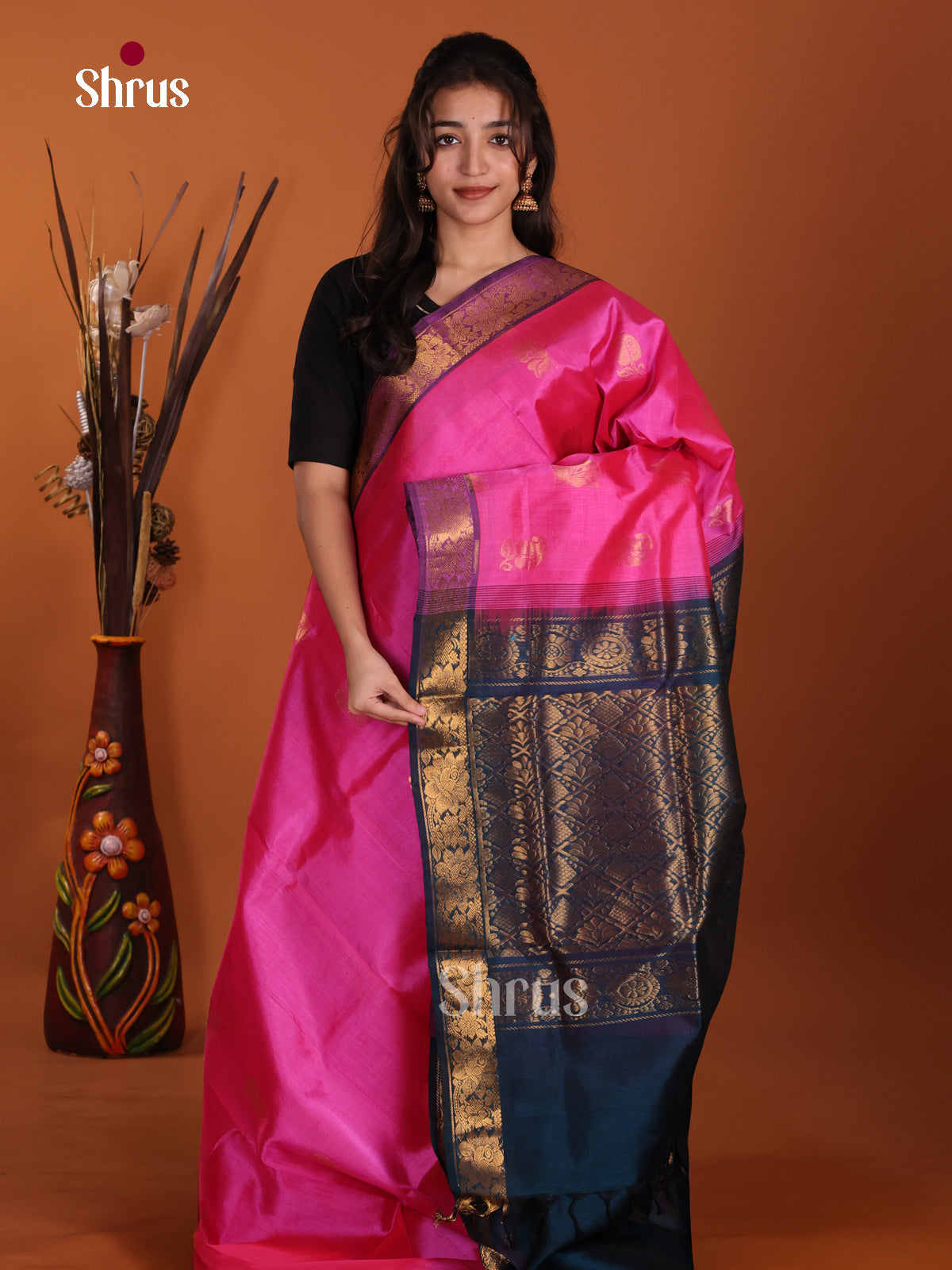 DKS24150 - Silk Cotton Saree - Shop on Shrus.com