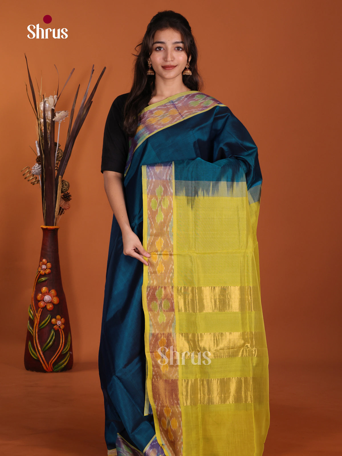 DKS24174 - Silk Cotton Saree - Shop on Shrus.com
