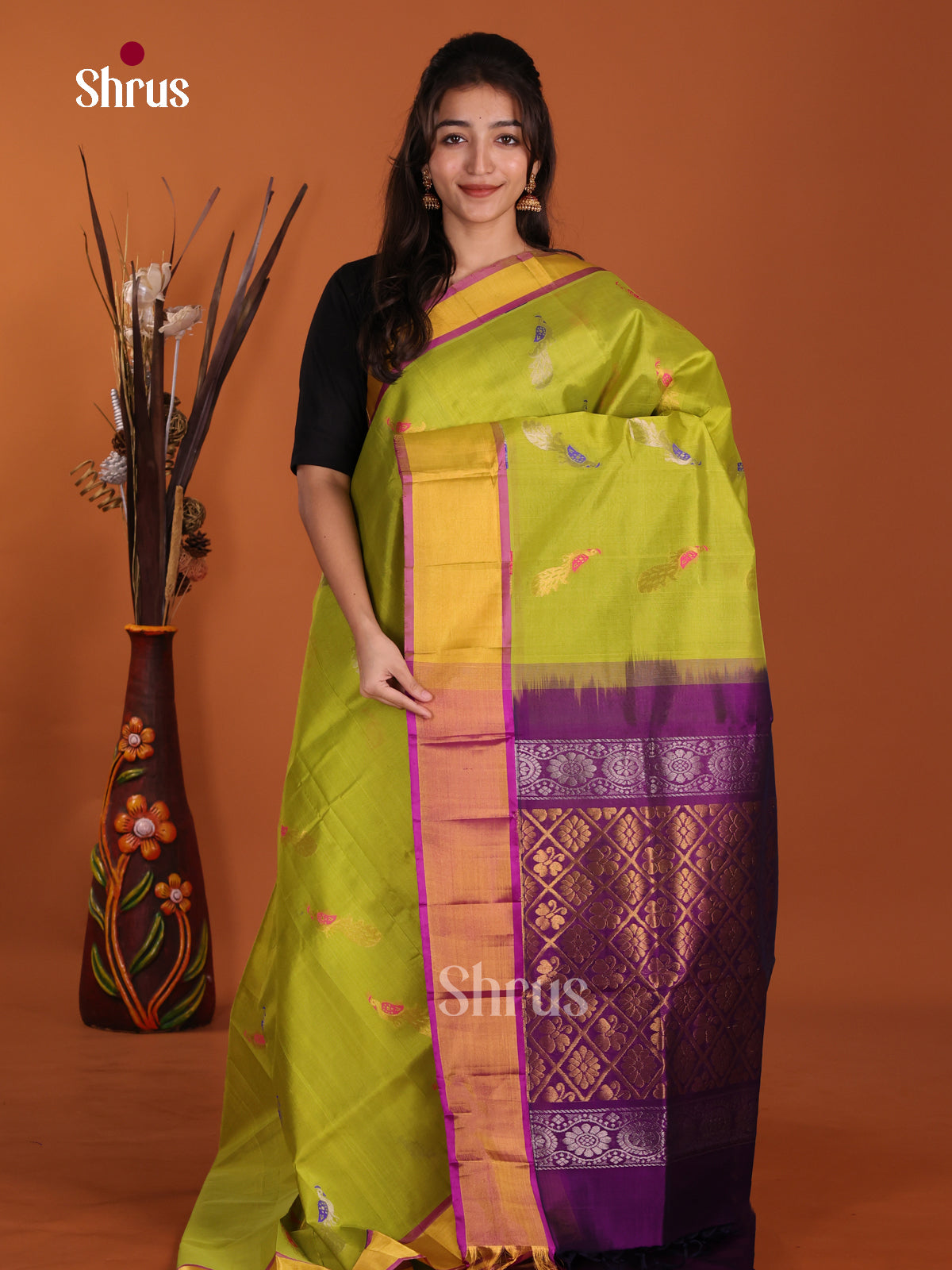 DKS24212 - Silk Cotton Saree - Shop on Shrus.com