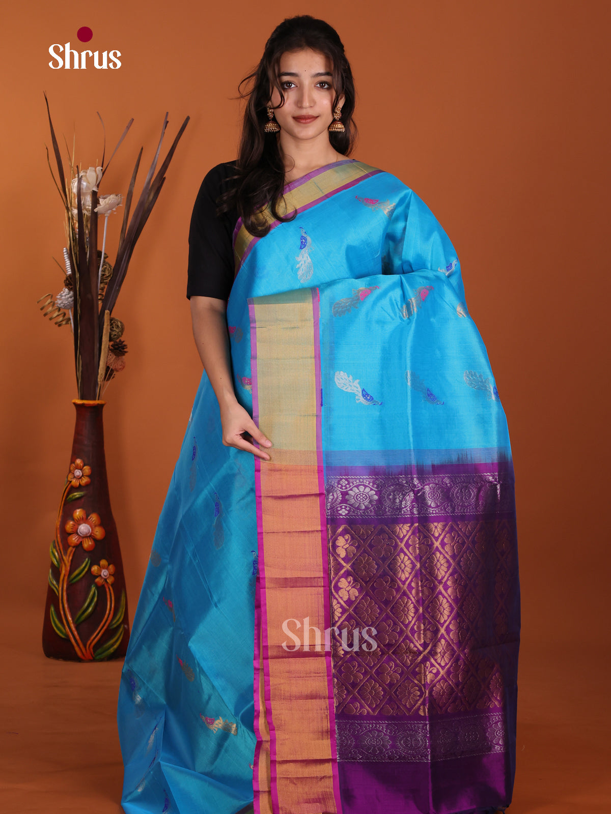 DKS24214 - Silk Cotton Saree - Shop on Shrus.com