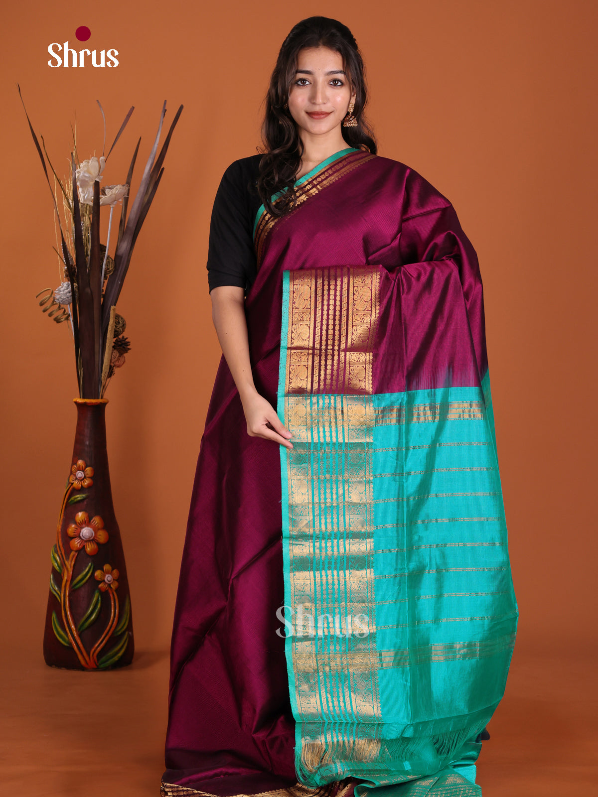 DKS24270 - Silk Cotton Saree - Shop on Shrus.com