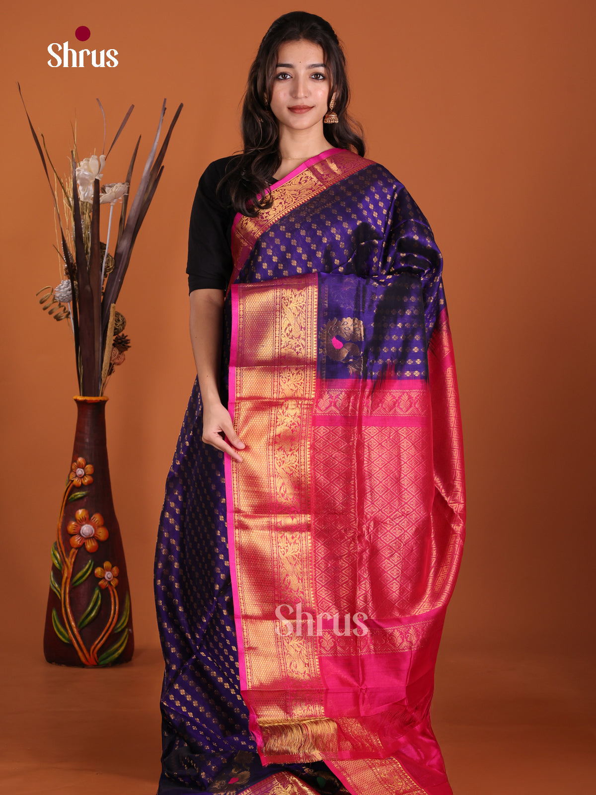 DKS24293 - Silk Cotton Saree - Shop on Shrus.com