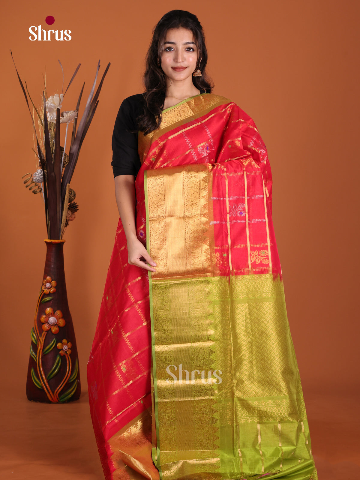 DKS24299 - Silk Cotton Saree - Shop on Shrus.com