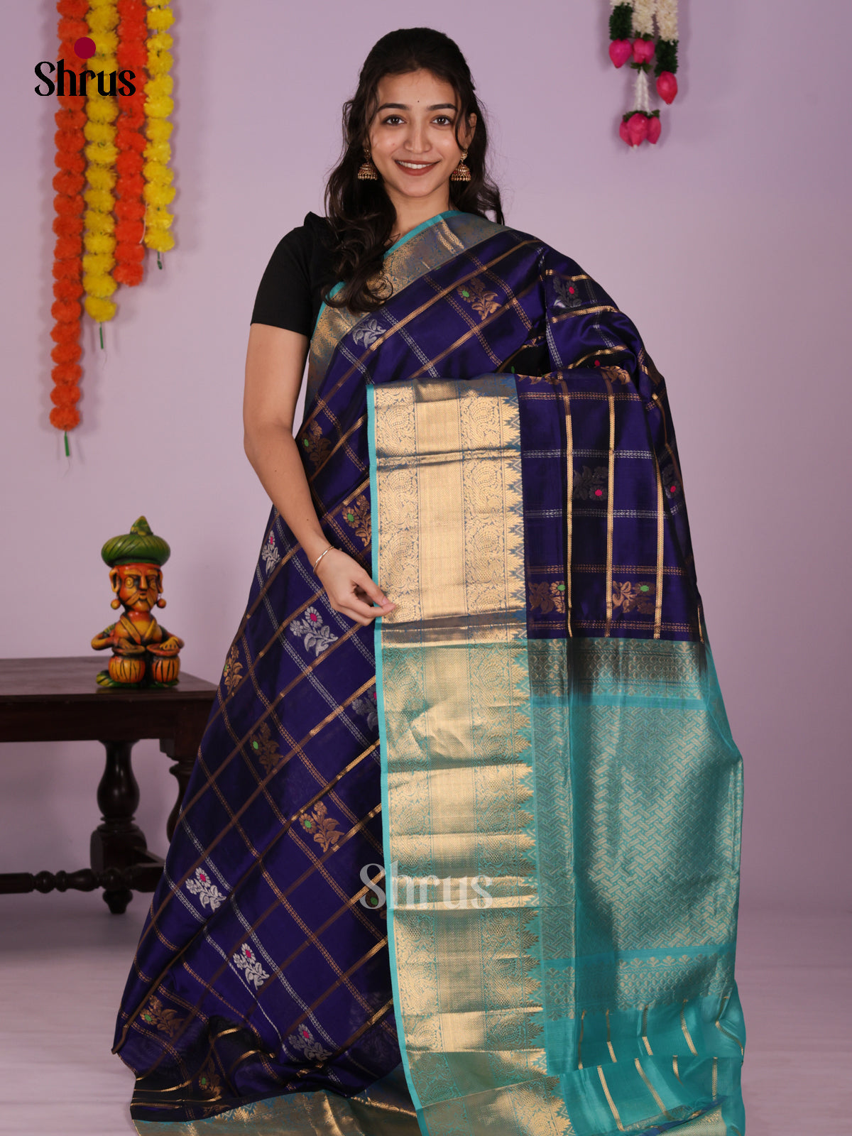 DKS24307 - Silk Cotton Saree - Shop on Shrus.com