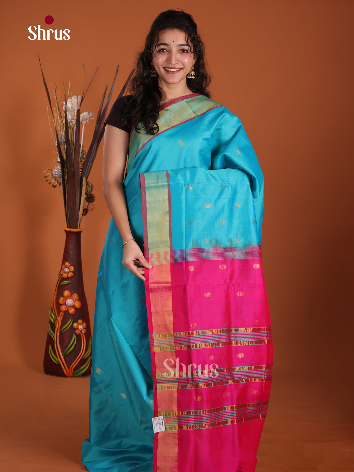 DKS24342 - Silkcotton-halfpure Saree