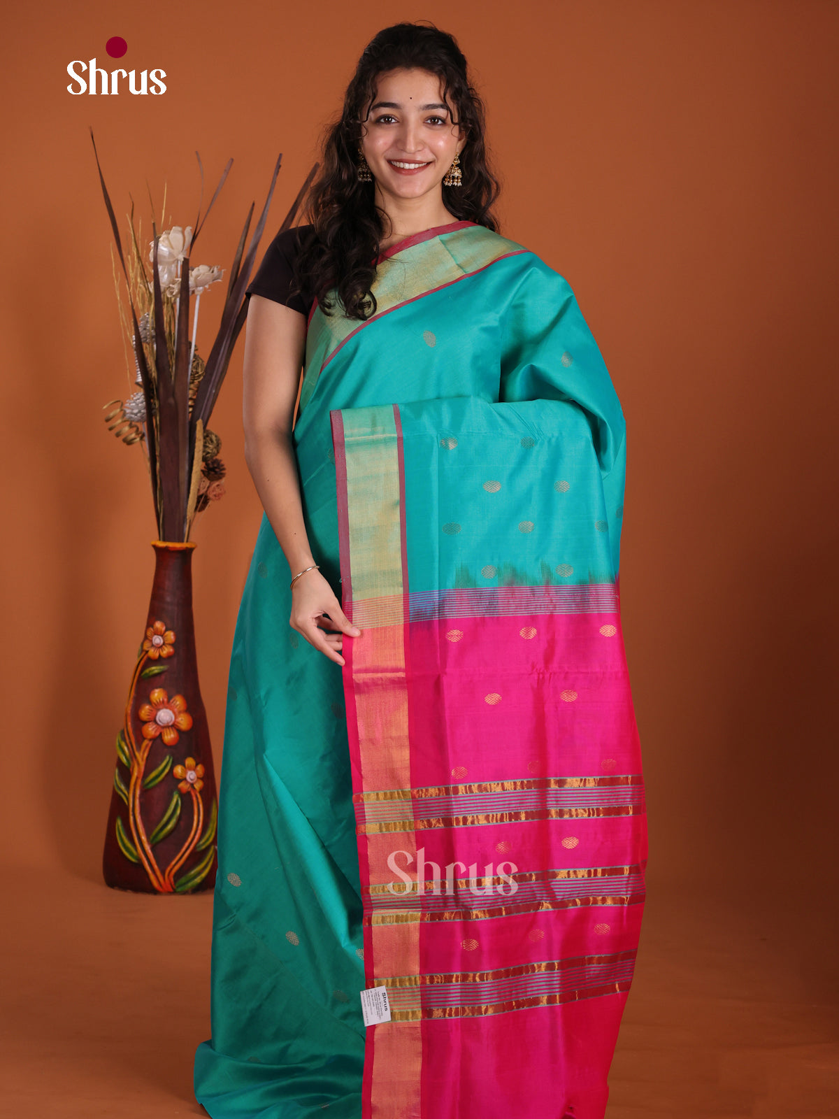 DKS24342 - Silkcotton-halfpure Saree