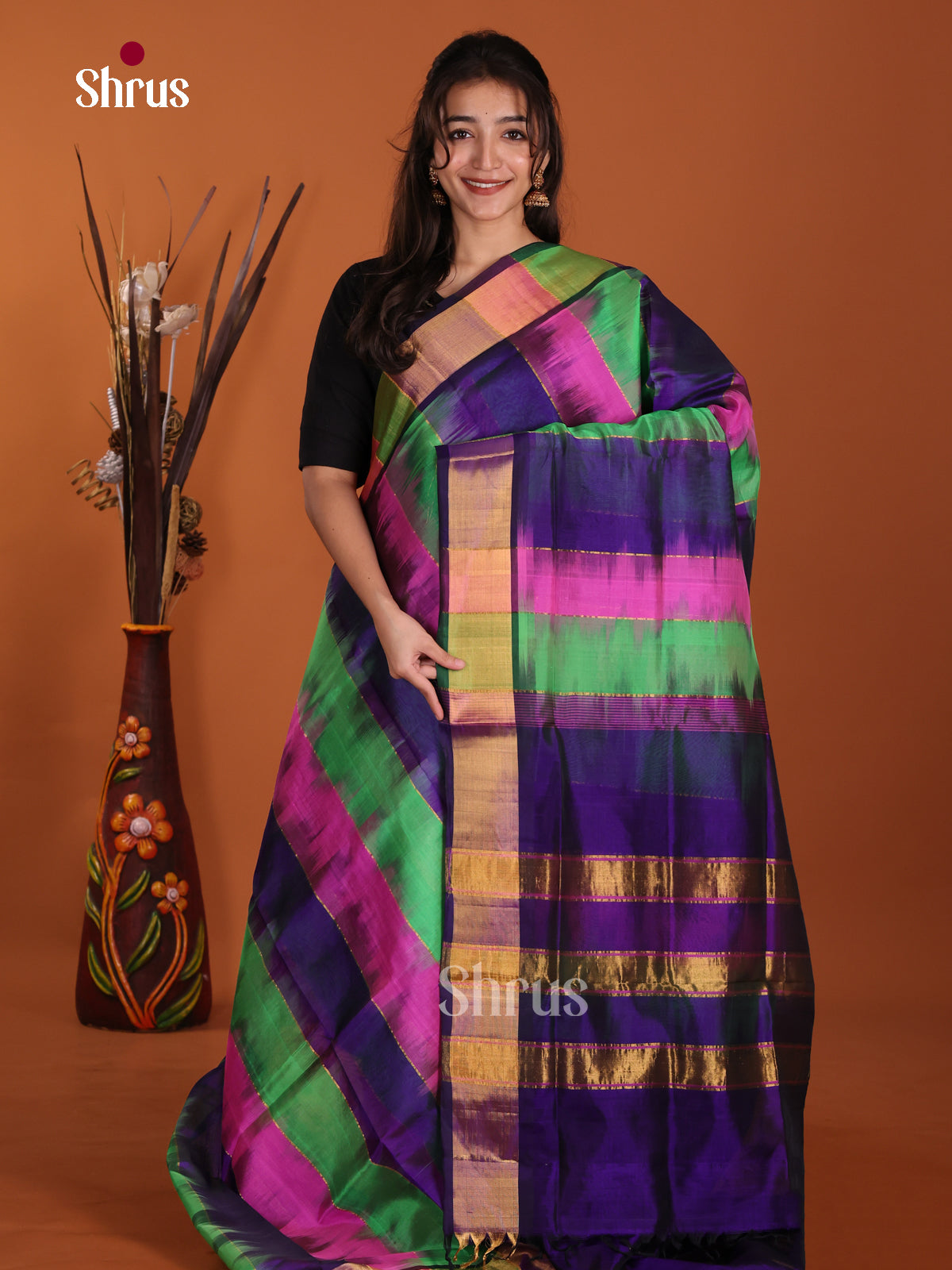 DKS24523 - Silk Cotton Saree - Shop on Shrus.com