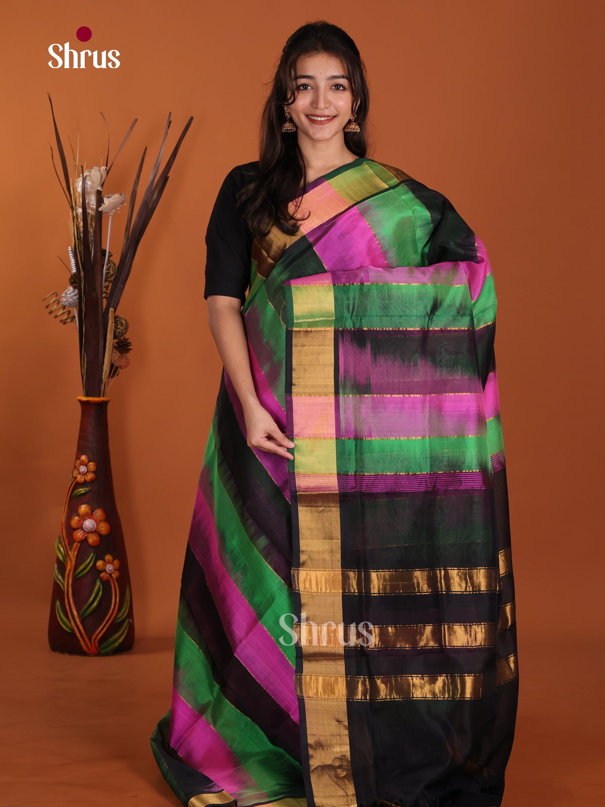 DKS24525 - Silk Cotton Saree - Shop on Shrus.com