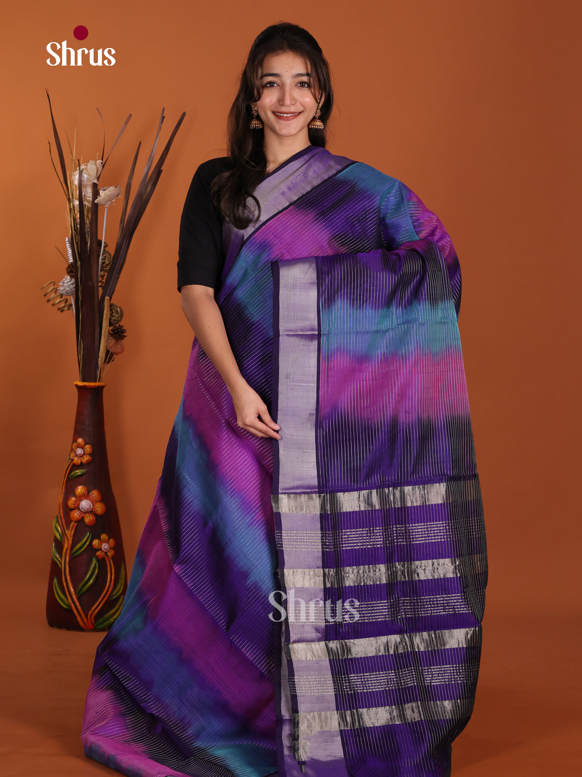 DKS24528 - Silk Cotton Saree - Shop on Shrus.com