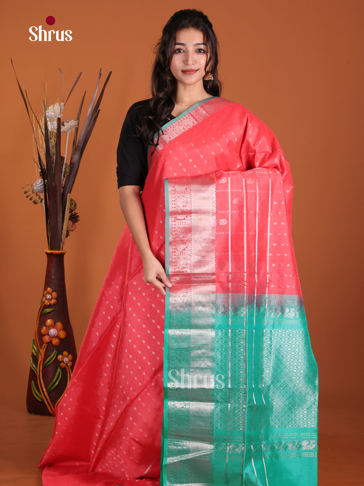 DKS24577 - Silk Cotton Saree - Shop on Shrus.com