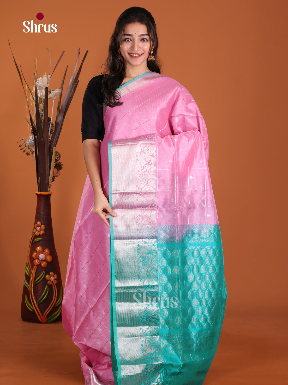 DKS24580 - Silk Cotton Saree - Shop on Shrus.com