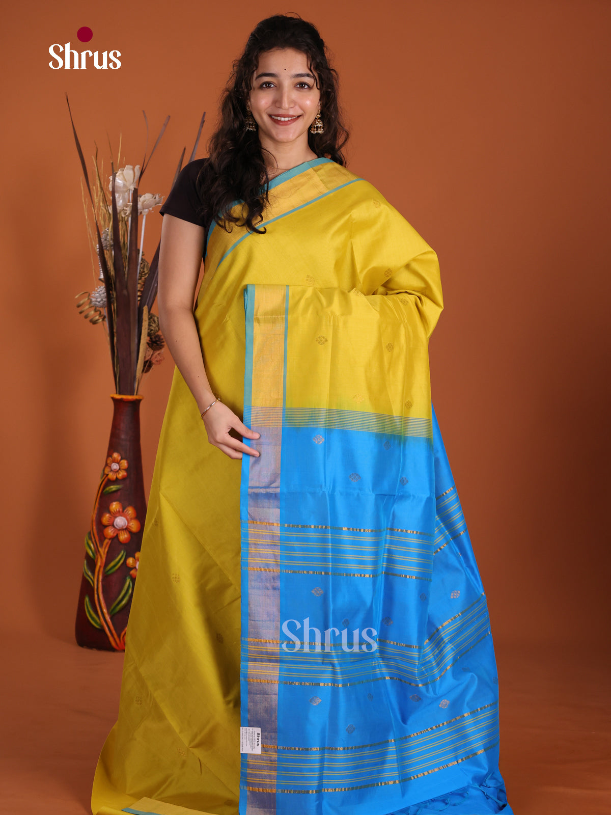 DKS24603 - Silkcotton-halfpure Saree - Shop on Shrus.com