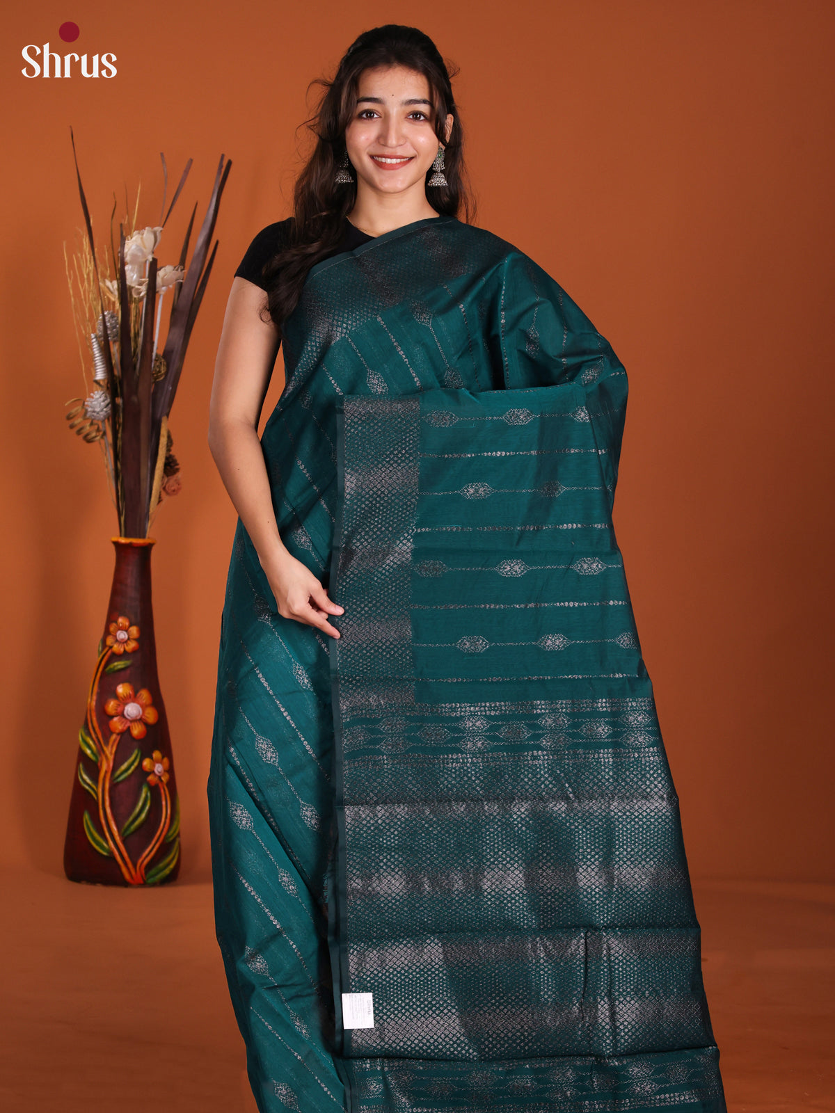 Green  - Semi Silkcotton Saree-DKS25202