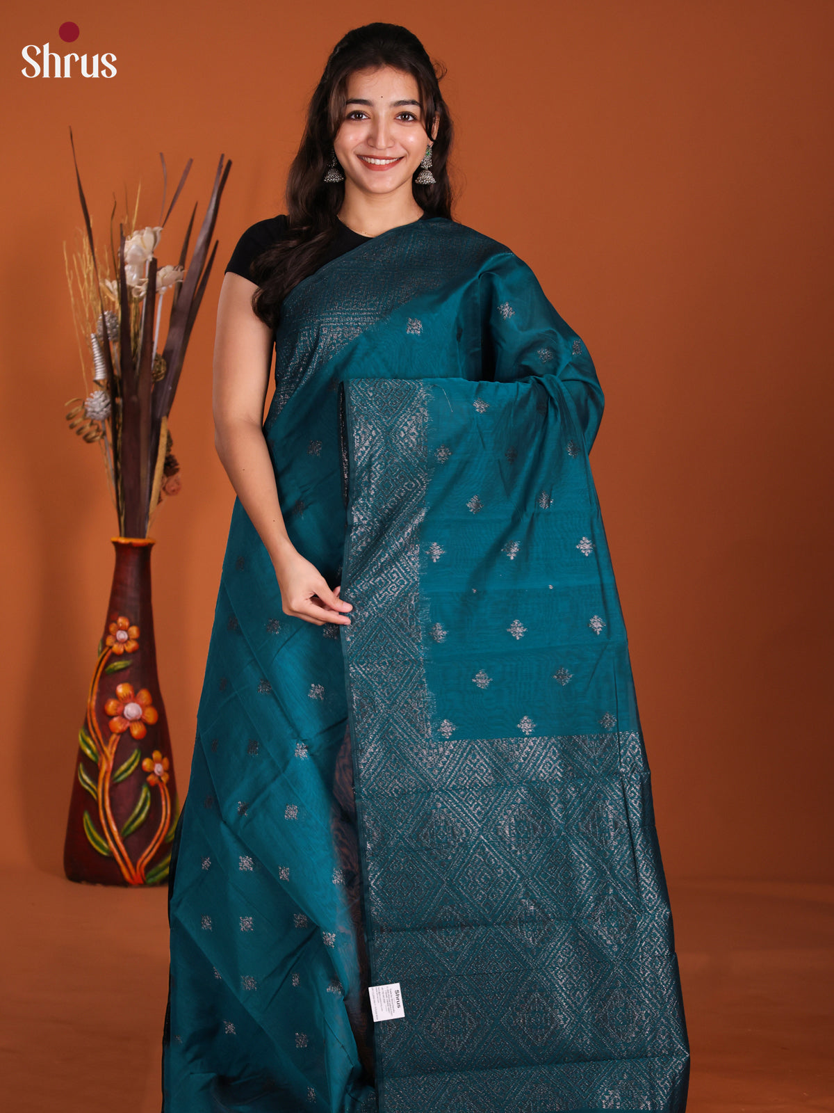 Blue  - Semi Silkcotton Saree- DKS25206
