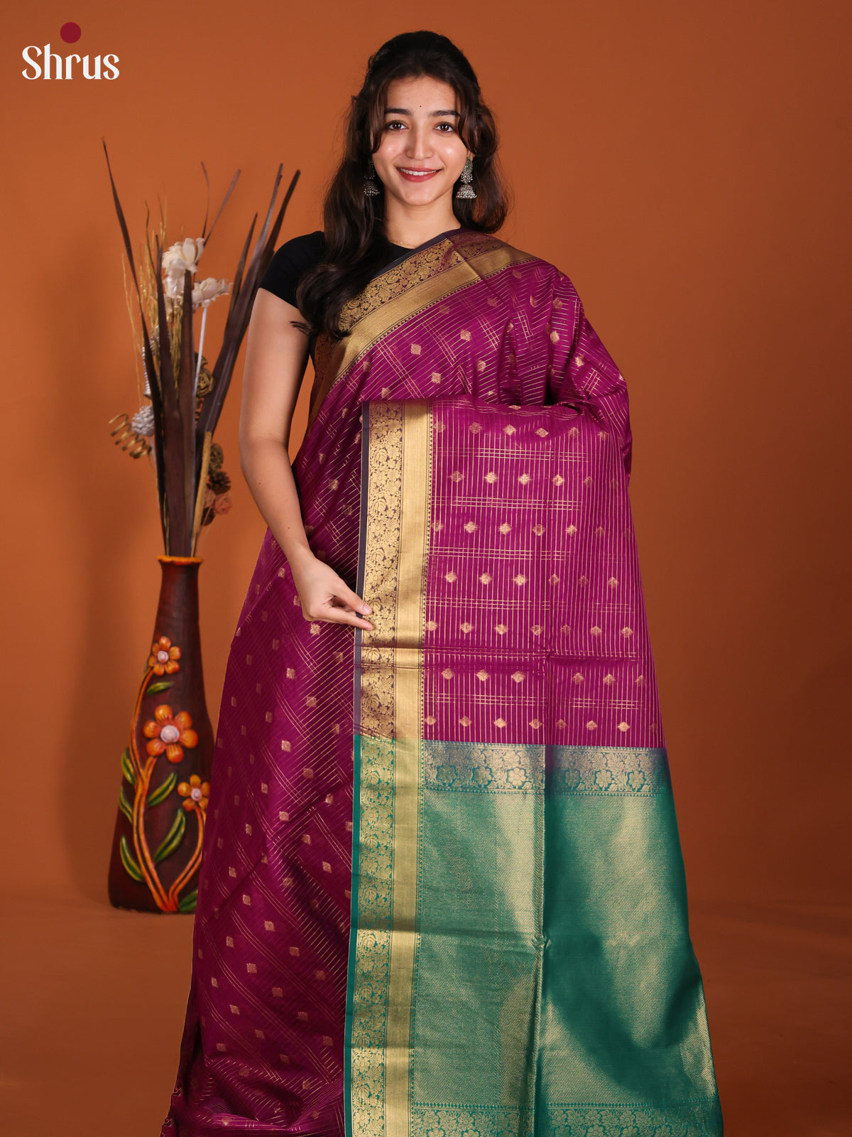 DKS26281 - Semi Silkcotton Saree - Shop on Shrus.com