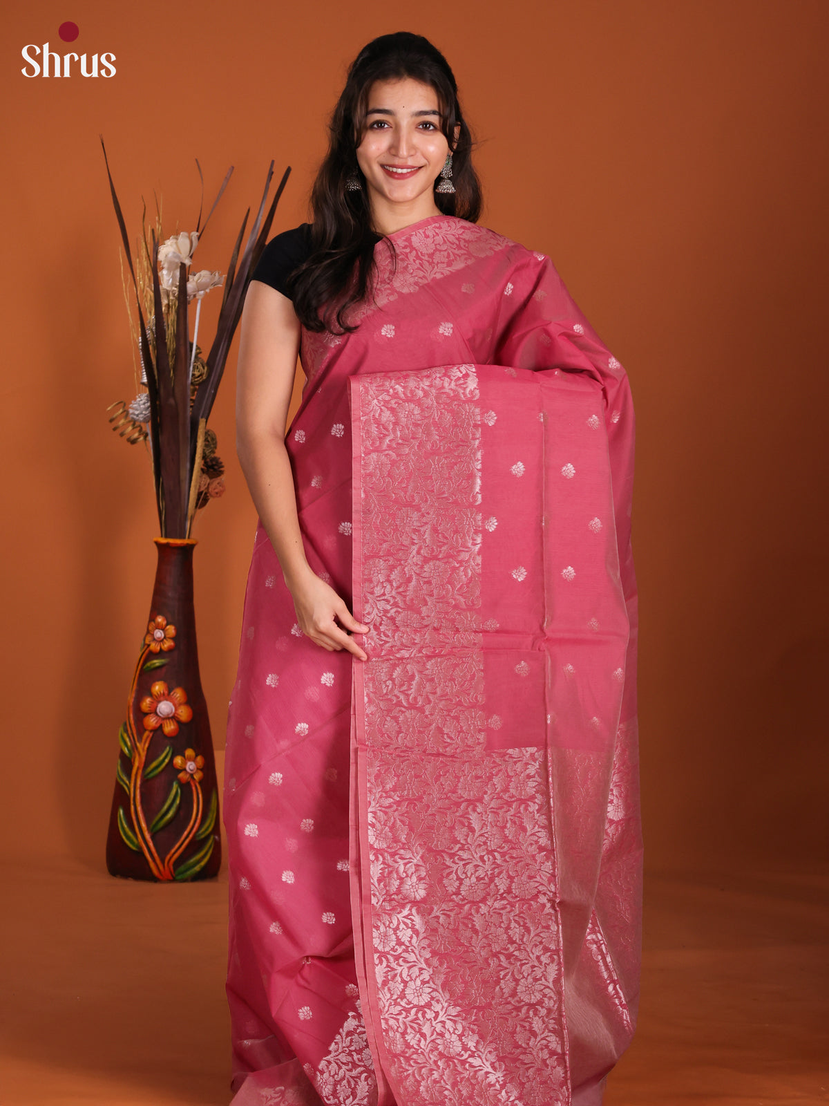 DKS26342 - Semi Silkcotton Saree - Shop on Shrus.com