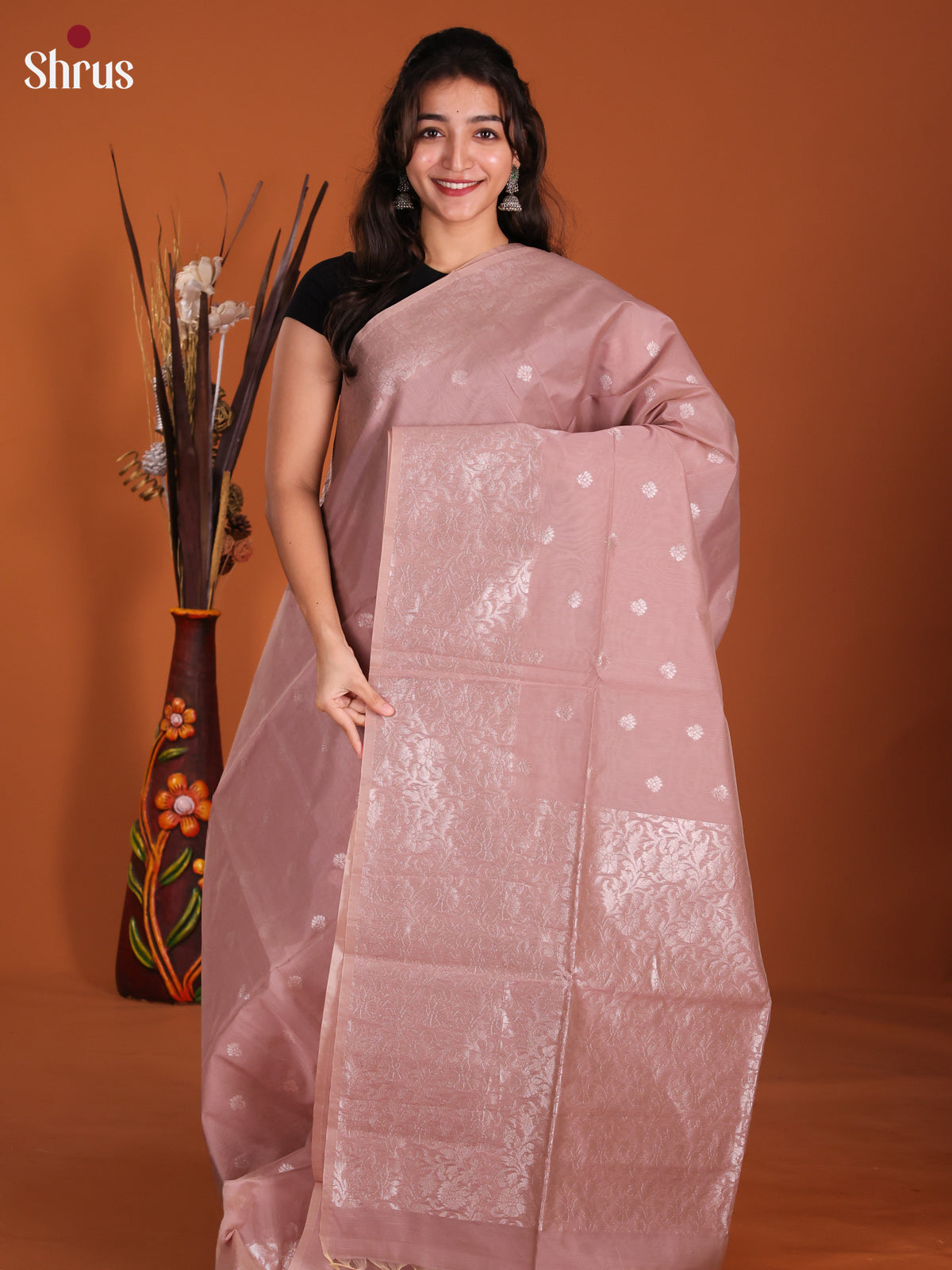 Mauve  - Semi Silkcotton Saree-DKS26350