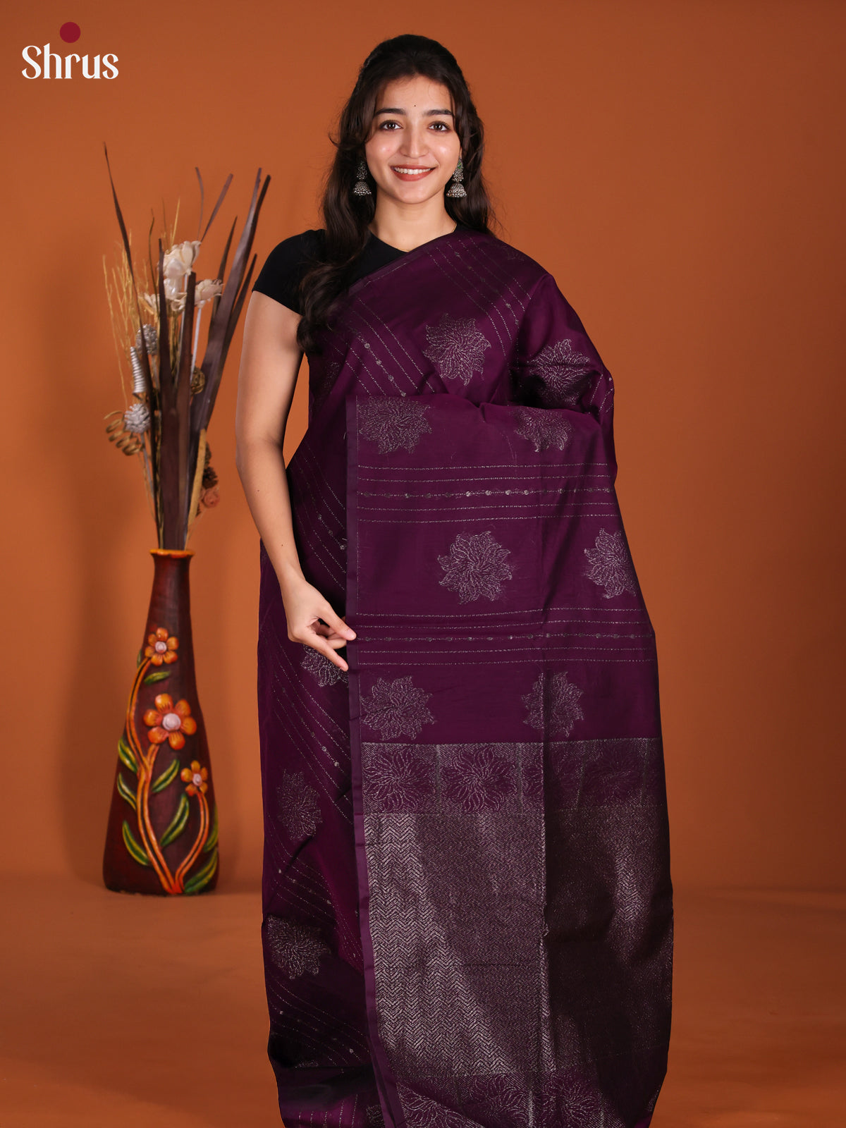 DKS26383 - Semi Silkcotton Saree - Shop on Shrus.com